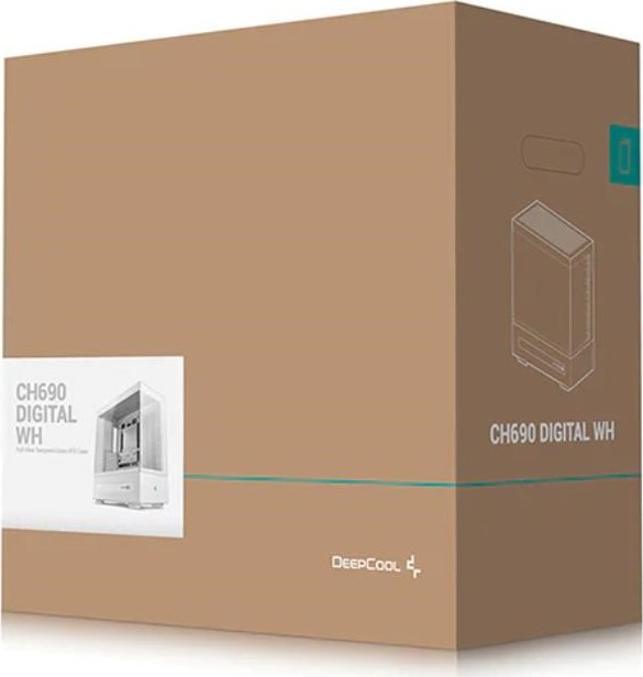 DEEPCOOL Case CH690 DIGITAL WH, ATX, Průhledná bočnice, bílá