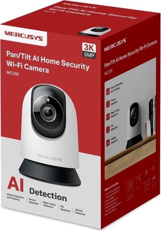 MERCUSYS MC230 domácí/indoor kamera (5MP, 3K, 1620p, IR 12m, WiFi, microSD)