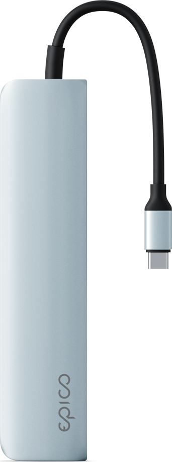 Epico 6v1 hliníkový USB-C 8K hub - modrá