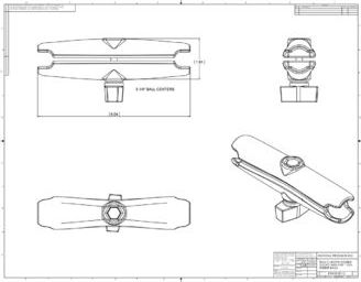 BRODIT RAM Mounts rameno dlouhé, kovové, pro 1" kulové čepy (celková délka 152 mm)