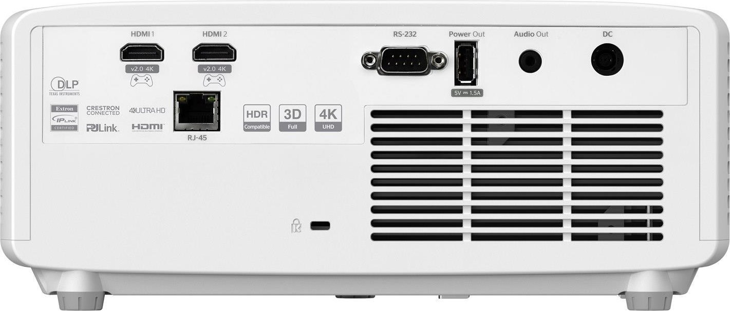 Optoma projektor UHZ35  (DLP, Laser, UHD, 3500 ANSI, HDMI, RS232, RJ45, USB-A power, repro 1x15W) . mírně poškozená krab