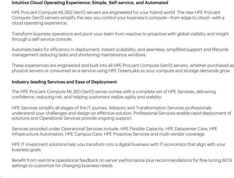 Hewlett Packard Enterprise HPE PL ML350g12 6505P (2.2/12C) 1x64G (P69728) 2x960G MR408i-o 8SFF 2x1000W 1GbE NBD333 Smart Choice
