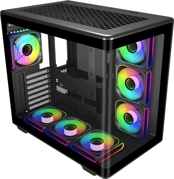 CoolerMaster Cooler Master case Elite 600, ATX, Průhledná bočnice, 7x 120mm ARGB Fan, Černá