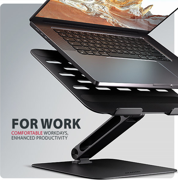 AXAGON STND-LQB hliníkový HQ stojan na notebook 10"-17.3" nastaviteľná výška a uhol, čierny