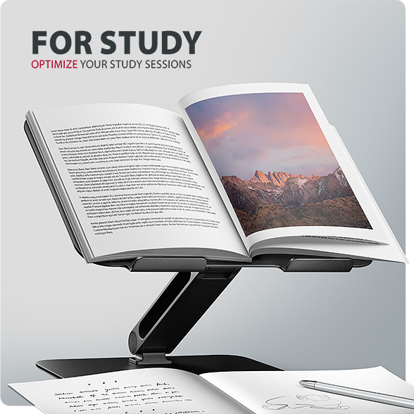 AXAGON STND-LQB hliníkový HQ stojan na notebook 10"-17.3" nastaviteľná výška a uhol, čierny