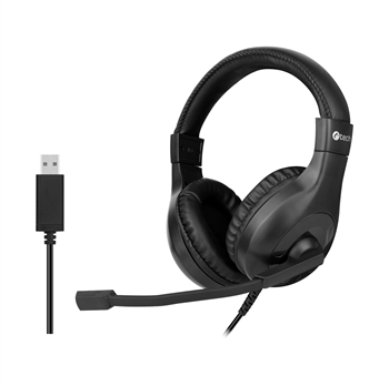 C-TECH Sluchátka MHS-05U, USB, k PC, černá