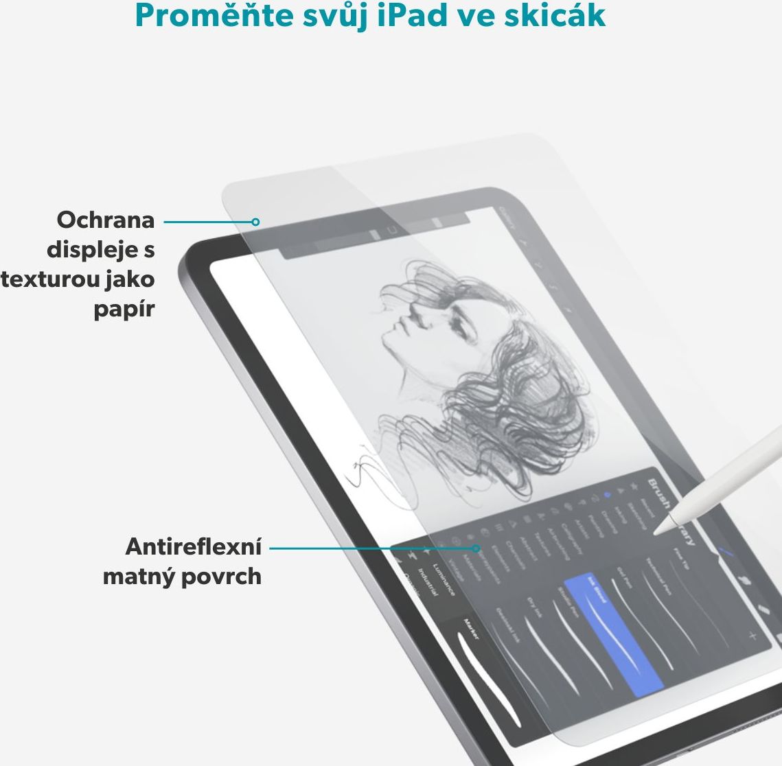 Epico Paper Texture Glass Screen Protector iPad Air 13" M2-M4 s aplikátorem