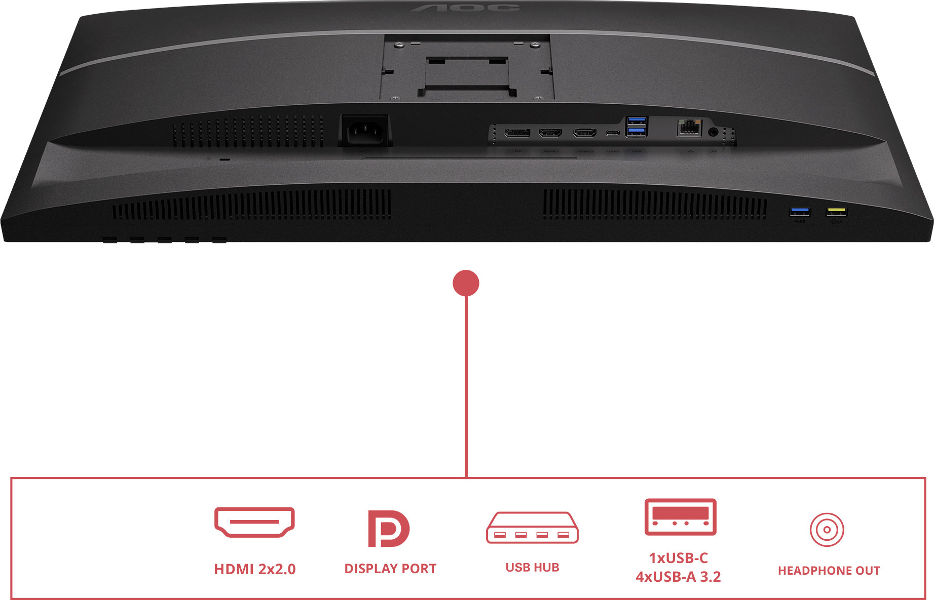 AOC MT IPS LCD WLED 27" U27E4CV - IPS panel, 3840x2160, 60Hz, HDMI, DP, USB-C