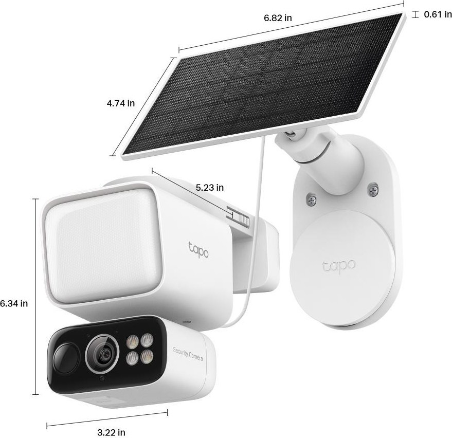 TP-Link Tapo C615F KIT venkovní kamera se světlometem, solární panel (3MP, 2K, 1296p, IR, WiFi, micro SD card, IP65)