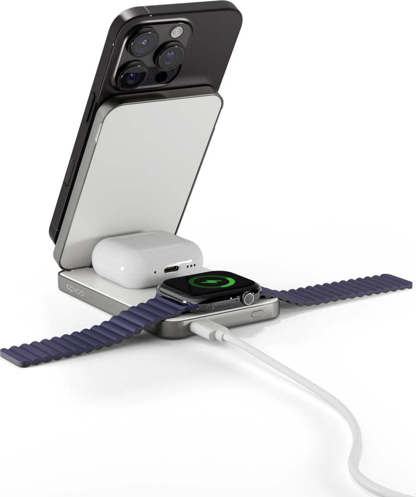 Epico UltraBase 4in1 8000mAh Fold powerbanka & bezdrátový nabíjecí stojánek EF50