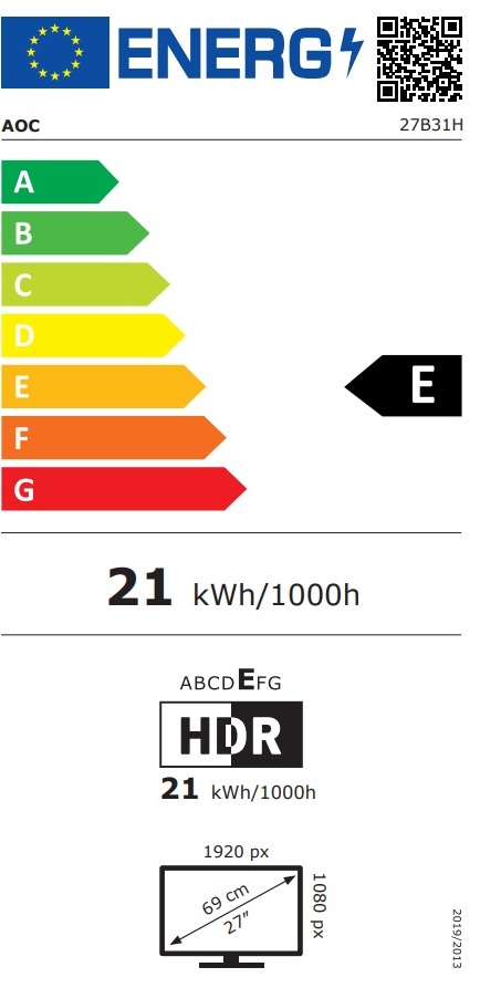 AOC MT 27" 27B31H - 1920x1080,IPS,120Hz,D-Sub,1xHDMI