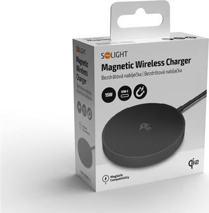 Solight bezdrátová nabíječka, Qi2, MagSafe kompatibilní