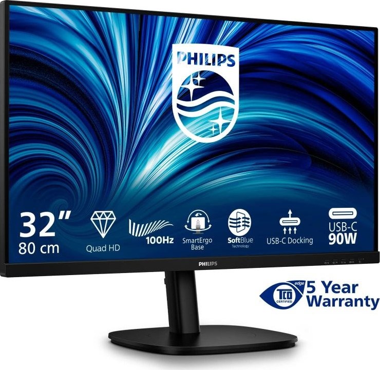 Philips MT 31,5" 32B2U3601 - 2560x1440,IPS,100Hz,1xHDMI,1xDP,USBhub,USB-C,PD,RJ45,Repro,Pivot