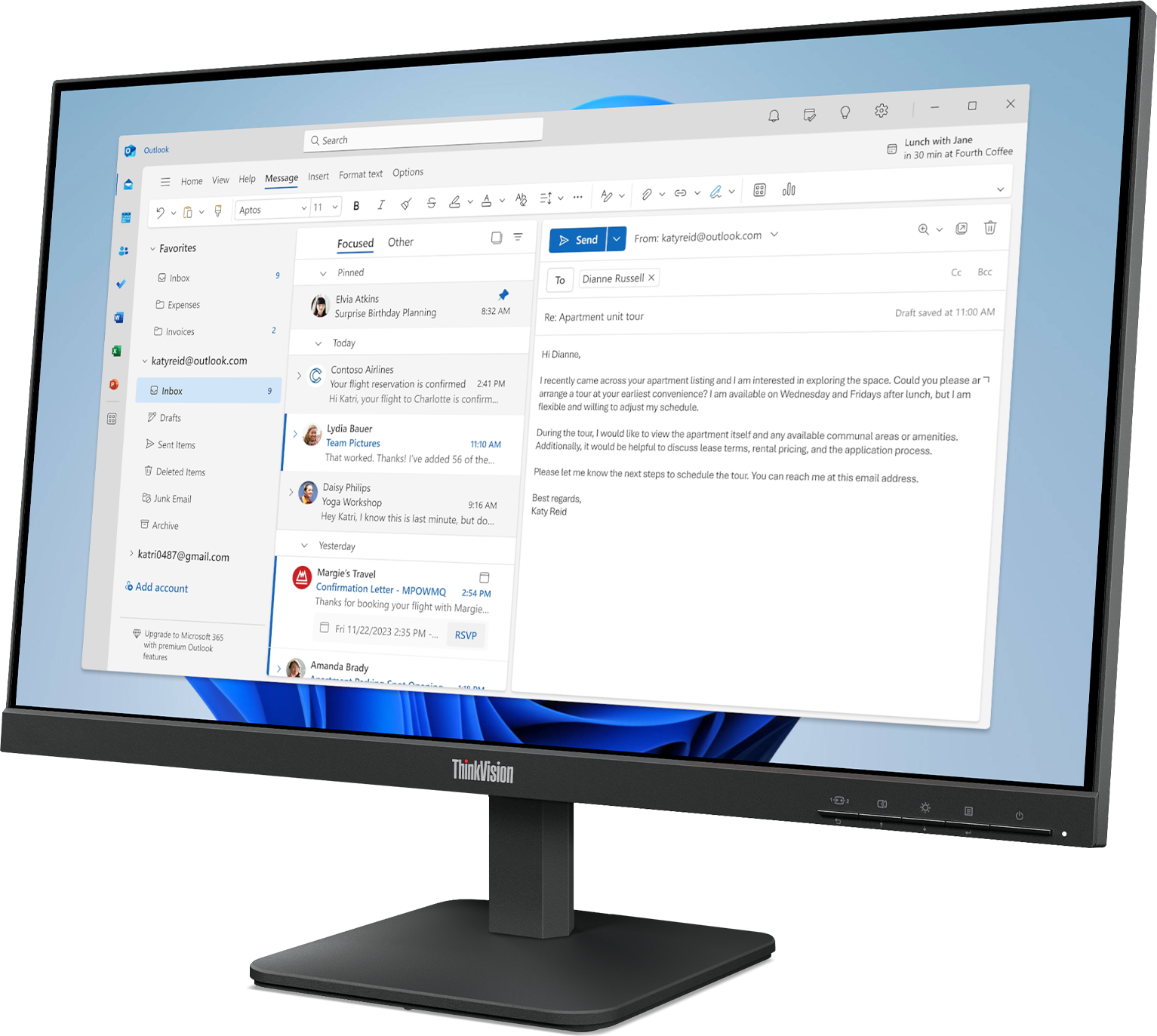 LENOVO LCD ThinkVision S24-4e - 23.8",IPS,mat,16:9,1920x1080,178/178,4/6ms,250cd/m2,1300:1,HDMI,VGA,VESA,3Y