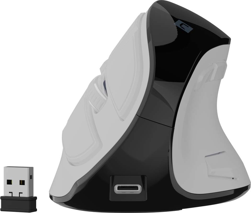 Vertikální bezdrátová myš Natec EUPHONIE PRO/Vertikální/Blue Sense/Pro praváky/4 000 DPI/USB+BT/Bílá