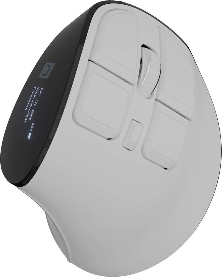 Vertikální bezdrátová myš Natec EUPHONIE PRO/Vertikální/Blue Sense/Pro praváky/4 000 DPI/USB+BT/Bílá