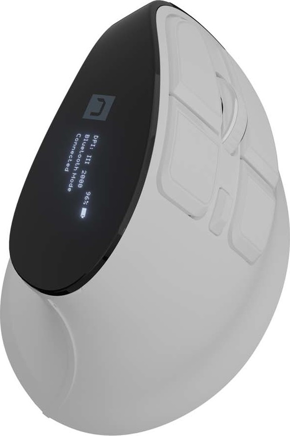 Vertikální bezdrátová myš Natec EUPHONIE PRO/Vertikální/Blue Sense/Pro praváky/4 000 DPI/USB+BT/Bílá
