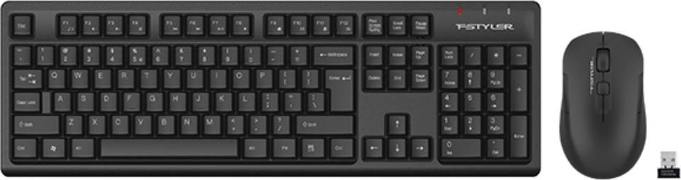 A4tech FG1200 FStyler, bezdrátový kancelářský set klávesnice s myší, 2,4G, černá