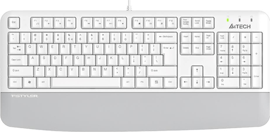A4tech FK20, multimediální kancelářská klávesnice, CZ/US, USB, bílá