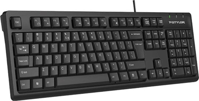 A4tech FKS12, multimediální kancelářská tichá klávesnice, CZ/US, USB, černá
