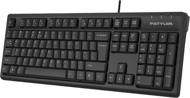 A4tech FKS12, multimediální kancelářská tichá klávesnice, CZ/US, USB, černá
