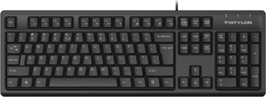 A4tech FKS12, multimediální kancelářská tichá klávesnice, CZ/US, USB, černá