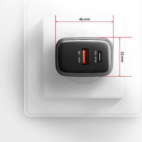 AXAGON ACU-PQ67 GaN nabíjačka do siete 67W, USB-A + USB-C, PD3.0/PPS/QC4+/SFC2.0/Apple