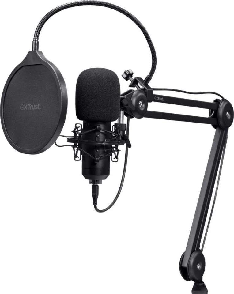 TRUST mikrofon GXT270 Emita II s nastavitelným ramenem, USB-C, černá