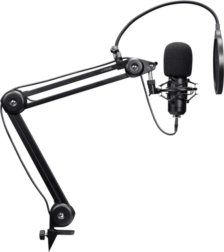 TRUST mikrofon GXT270 Emita II s nastavitelným ramenem, USB-C, černá