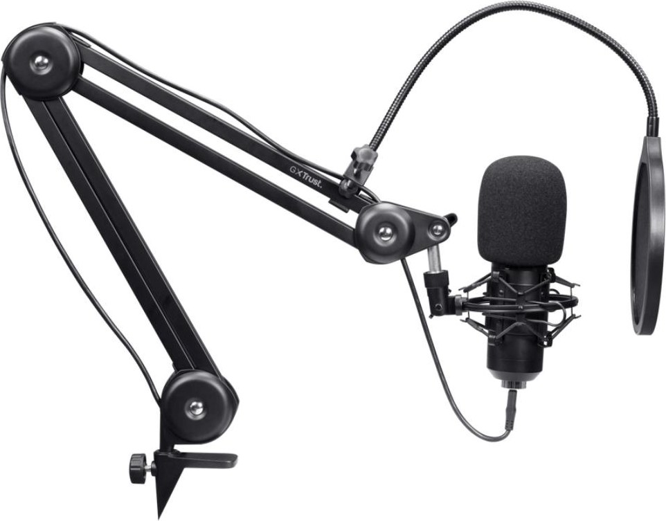 TRUST mikrofon GXT270 Emita II s nastavitelným ramenem, USB-C, černá