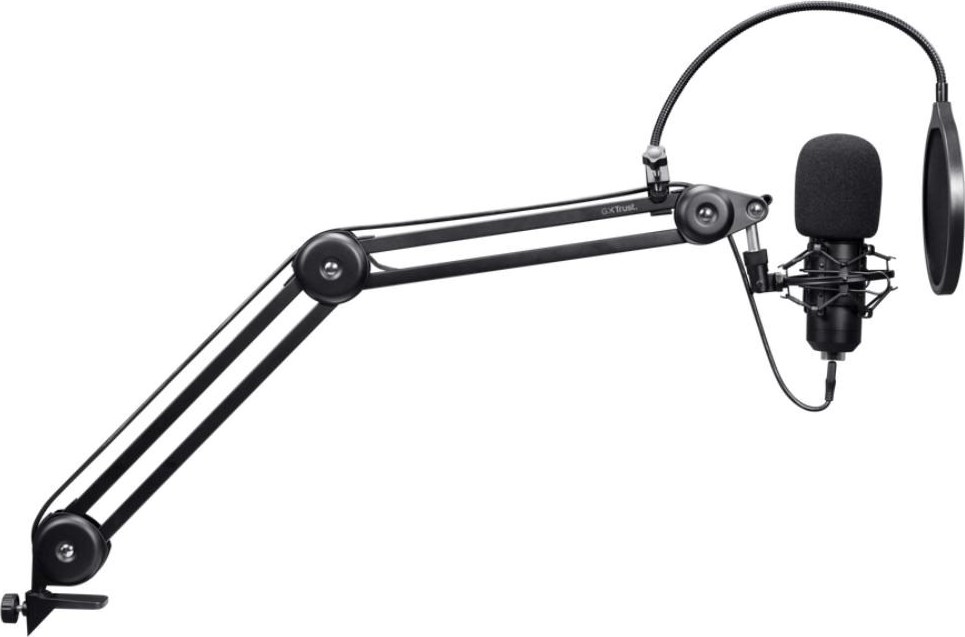 TRUST mikrofon GXT270 Emita II s nastavitelným ramenem, USB-C, černá