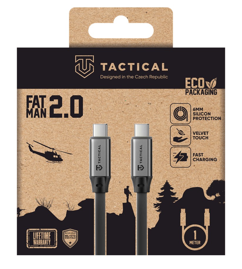 Tactical Fat Man 2.0 Cable USB-C/USB-C 1m Grey