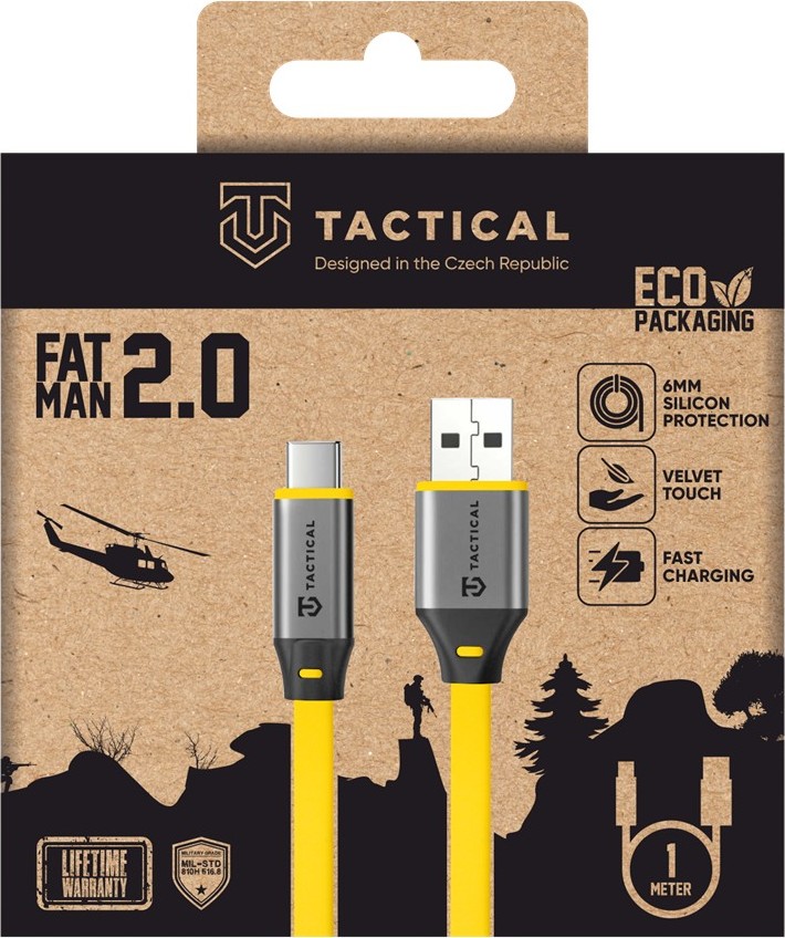 Tactical Fat Man 2.0 Cable USB-A/USB-C 1m Yellow