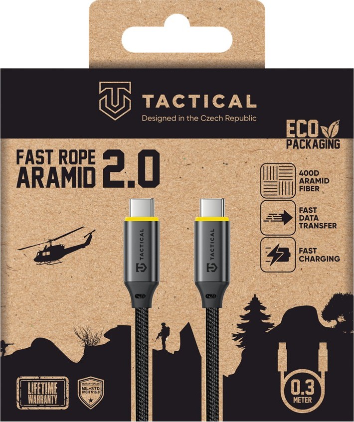 Tactical Fast Rope Aramid 2.0 Cable USB-C/USB-C 0.3m