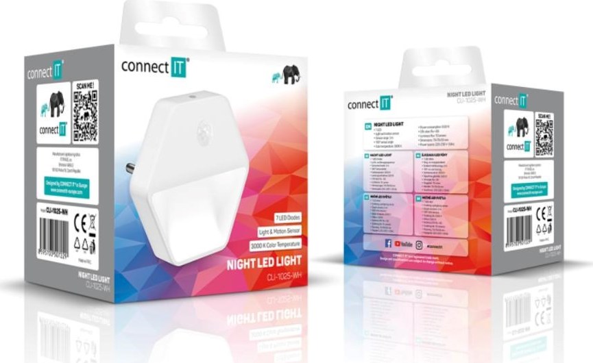 CONNECT IT Noční LED světlo Sparkle 2 Sensor, teplé světlo, bílá