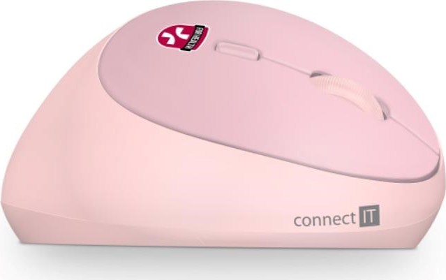 CONNECT IT FOR HEALTH LADIES PINK Bezdrátová vertikální myš, ergonomická, růžová