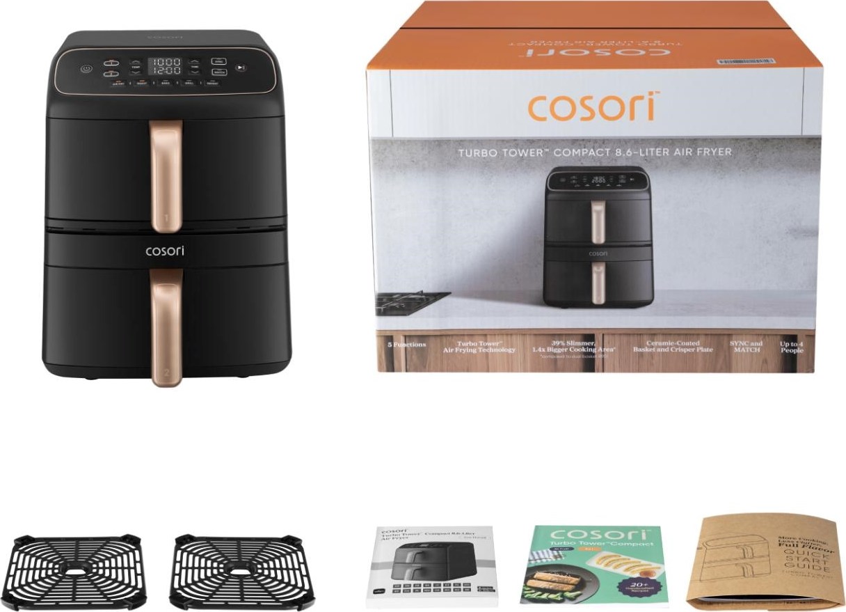 Cosori Turbo Tower Compact horkovzdušná fritéza 8,6 L černá