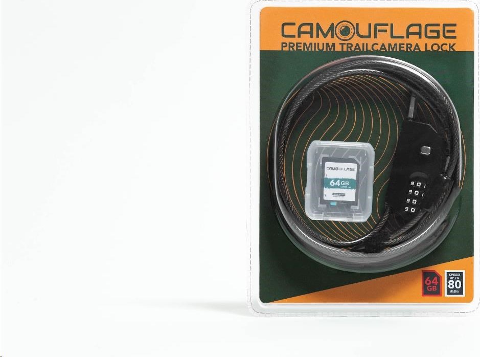 Camouflage zámek proti krádeži + 64GB SD