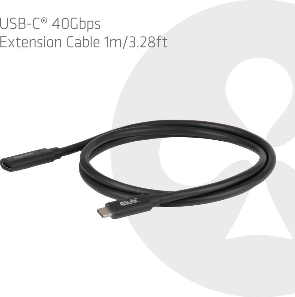 Club 3D Club3D Prodlužovací kabel USB-C 8K60Hz, 40Gbps, Power Delivery 240W, (M/F), 100cm