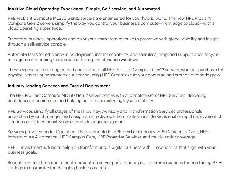 Hewlett Packard Enterprise HPE PL ML350g12 6505P (2.2/12C) 1x32G (P69727) 2x4TB 4LFF MR408i-o2x1000W 1GbE NBD333 Smart Choice