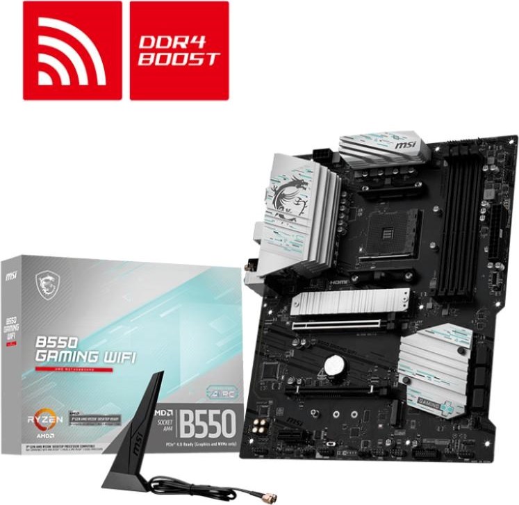 MSI MB Sc AM4 B550 GAMING WIFI, AMD B550, 1xHDMI 1xDP, 4xDDR4, ATX