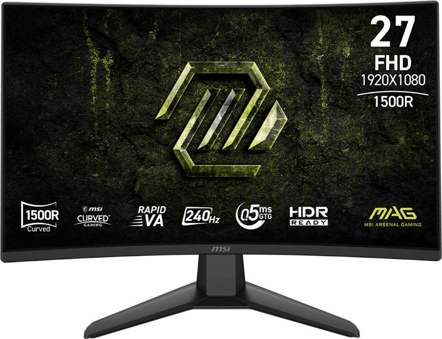 MSI LCD MAG 274CF X24, 27", 1920x1080, Rapid VA, 0,5 ms, VESA 100x100, Black