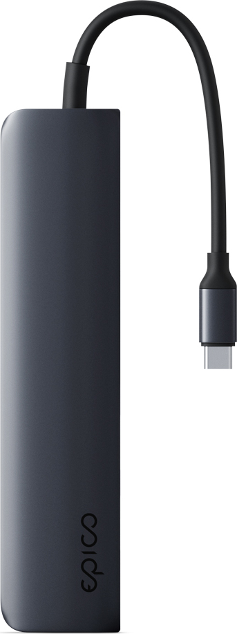 Epico 6v1 hliníkový USB-C 8K hub - inkoustová