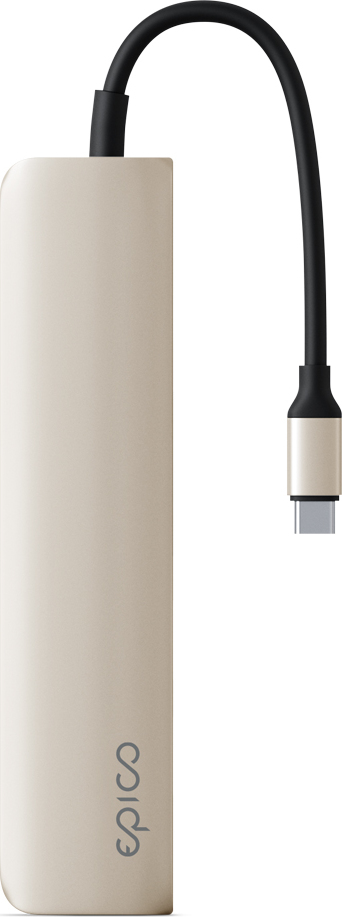 Epico 6v1 hliníkový USB-C 8K hub - bílá