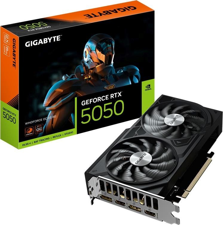 GIGABYTE VGA NVIDIA GeForce RTX 5050 WINDFORCE OC V2 8G, 8G GDDR6, 2xDP, 2xHDMI