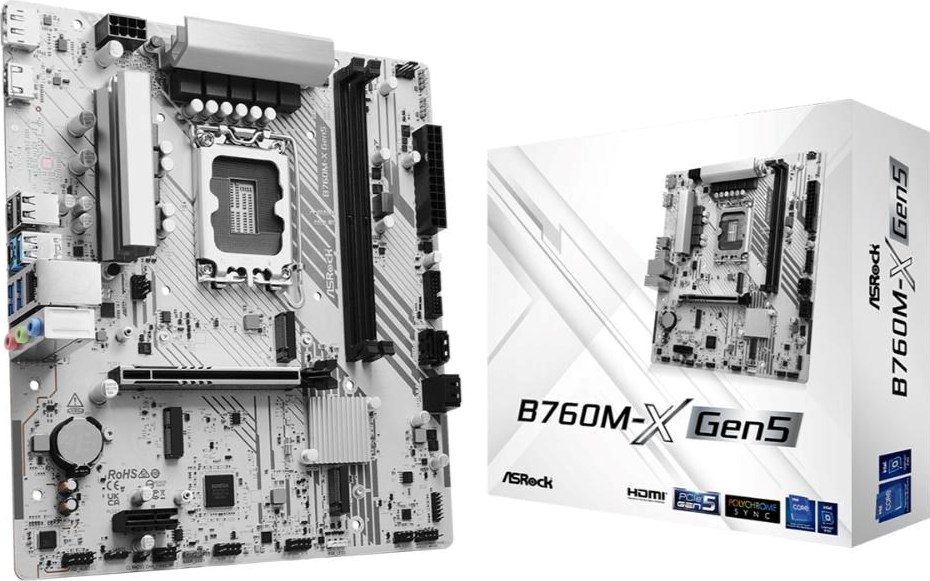 ASRock MB Sc LGA1700 B760M-X Gen5, Intel B760, 2xDDR5, 1xDP, 1xHDMI, mATX