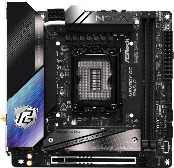 ASRock MB Sc LGA1851 Z890I NOVA WIFI, Intel Z890, 2xDDR5, 1xHDMI, 2xThunderbolt, WI-FI, mITX