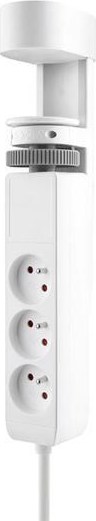 Solight 3z + USB A+C přenosné stolní zásuvky, 2m, bílá, USB rychlonabíječka 20W PD