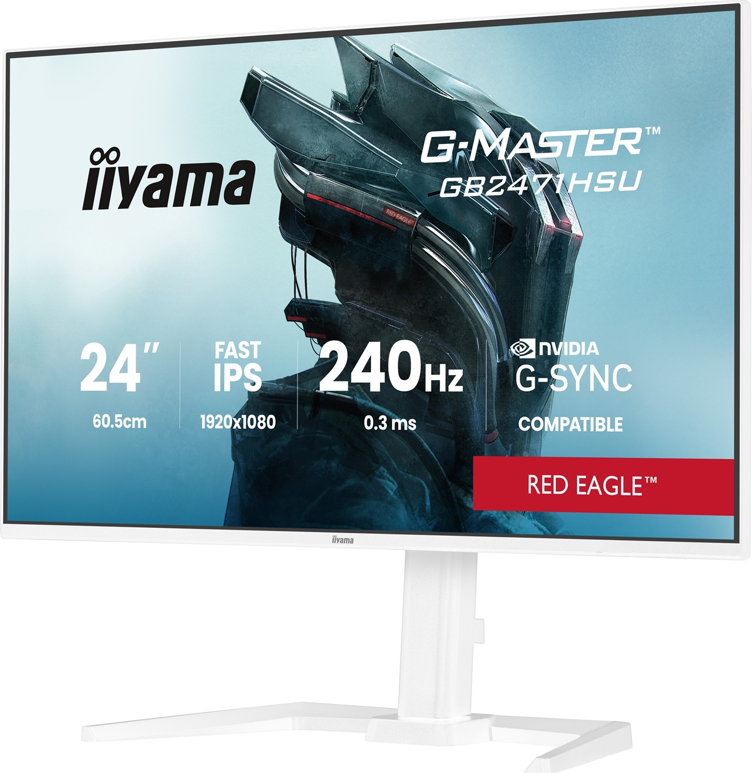 iiyama G-Master/GB2471HSU-W1/23,8"/IPS/FHD/240Hz/0,3ms/Bílá/3R