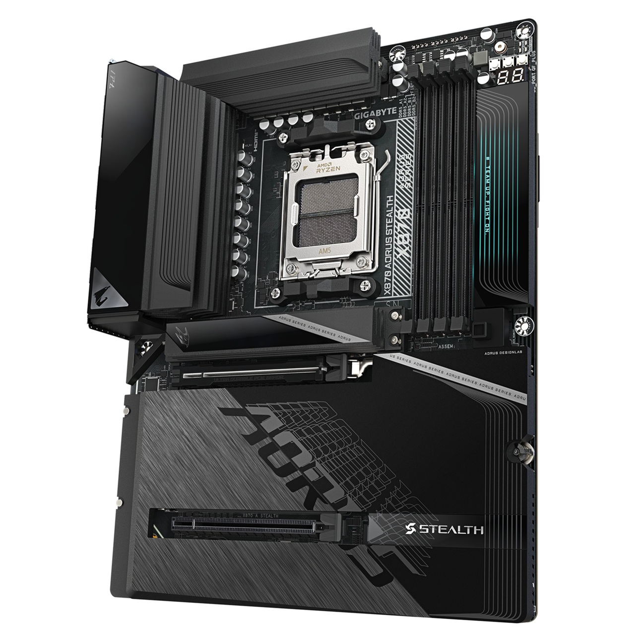 GIGABYTE MB Sc AM5 X870 AORUS STEALTH, AMD X870, 4xDDR5, 1xHDMI, 2xUSB4, WiFi